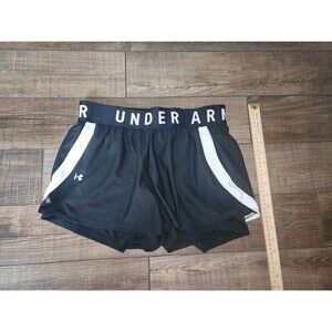 Under Armour Black Running Shorts With Cycling Shorts Attached Size Med